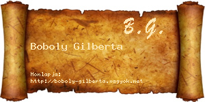 Boboly Gilberta névjegykártya